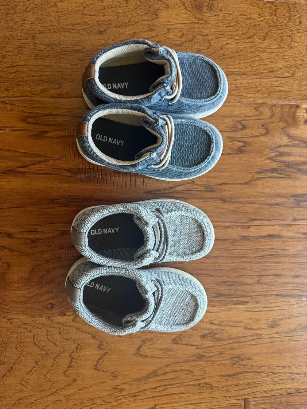 Old Navy Kids Canvas Boat Shoes duo - Blue and Light Gray toddler boy size 7